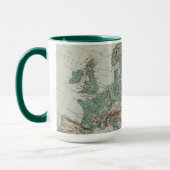 ヨーロッパの物理的な地図 マグカップ (左)