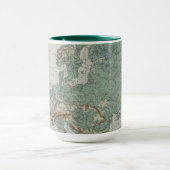 ヨーロッパの物理的な地図 マグカップ (中央)