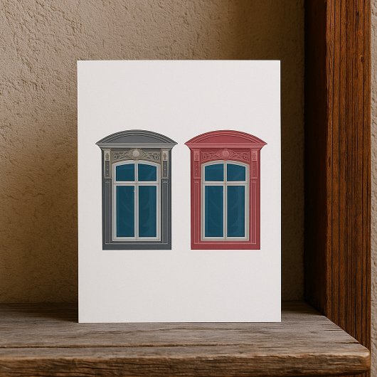 ヨーロッパの窓の装飾的な建築芸術 招待状