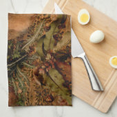 ヨーロッパの絵画のウサギ年2023手タオル キッチンタオル (四つ折り)