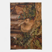 ヨーロッパの絵画のウサギ年2023手タオル キッチンタオル (縦)