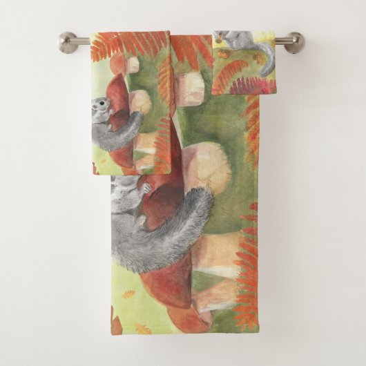 ヨーロッパの脂肪のヤマネ(Glis glis)自然 バスタオルセット (インサイチュ)