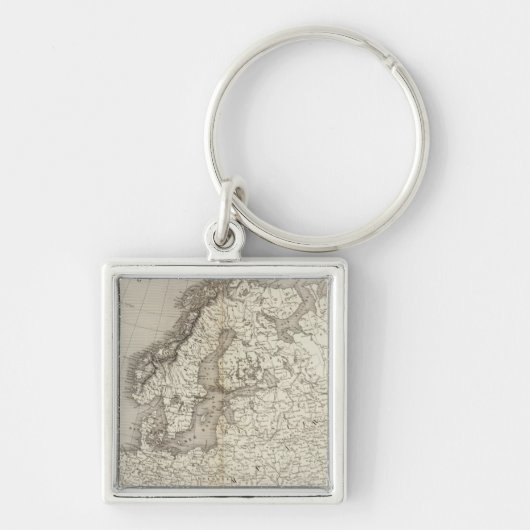 ヨーロッパの色なし地図 キーホルダー (正面)