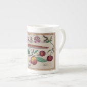 ヨーロッパの花からの旧式なプリント ボーンチャイナマグカップ (正面右)