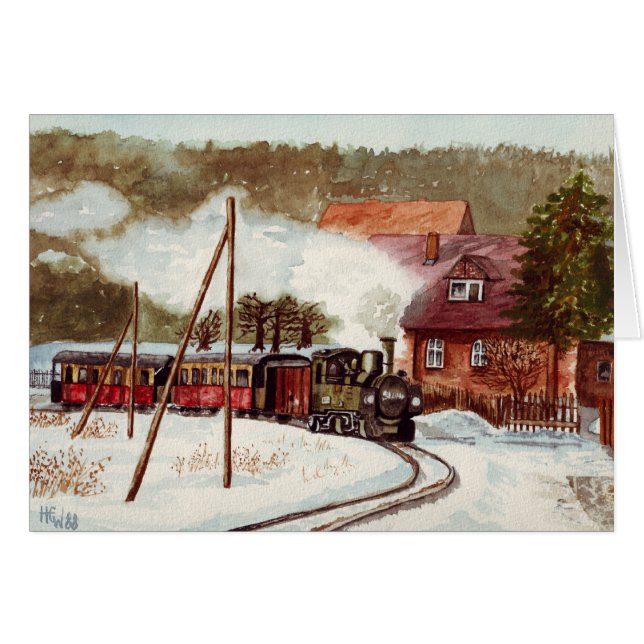 ヨーロッパの蒸気の列車 (正面横)