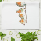 ヨーロッパの赤いロビン鳥の設計 キッチンタオル (折り畳み)