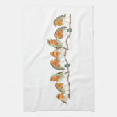 ヨーロッパの赤いロビン鳥の設計 キッチンタオル (縦)