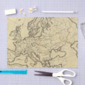 ヨーロッパの輪郭の地図 薄葉紙 (クラフト)