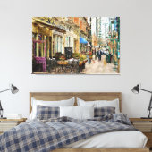 ヨーロッパの通りシーン キャンバスプリント (インサイチュ (寝室))