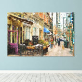 ヨーロッパの通りシーン キャンバスプリント (インサイチュ (ウッドフロア))