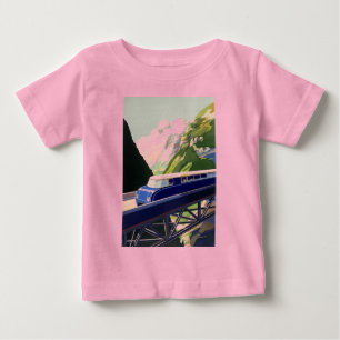 ヨーロッパの鉄道のクラシックな旅 ベビーTシャツ