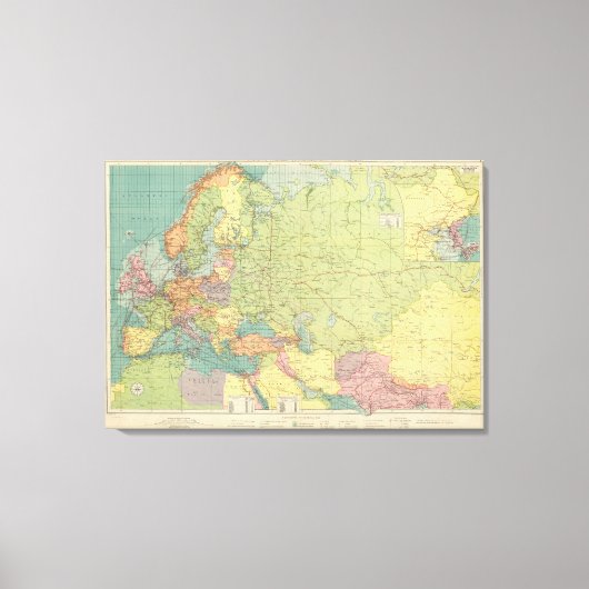 ヨーロッパの陸上通信 キャンバスプリント (正面)