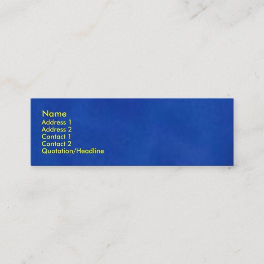 ヨーロッパの青いプロフィールカード スキニー名刺 (正面)