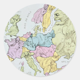 ヨーロッパの風刺地図 1871 ラウンドシール