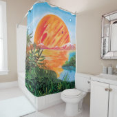 ヨーロッパの風景 – Sci Fiジュピター絵画ムーン シャワーカーテン (インサイチュ)