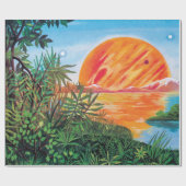 ヨーロッパの風景 – Sci Fiジュピター絵画ムーン ラッピングペーパー (フラット)