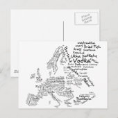 ヨーロッパの食品地図 ポストカード (正面/裏面)