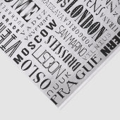 ヨーロッパの首都のタイポグラフィのティッシュペーパー 薄葉紙 (詳細)