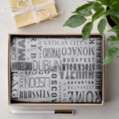 ヨーロッパの首都のタイポグラフィのティッシュペーパー 薄葉紙 (ギフト)