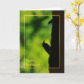 ヨーロッパのtreecreeper カード (黄色い花)