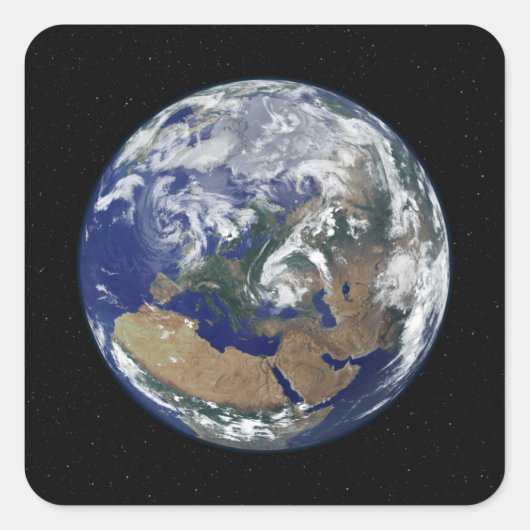 ヨーロッパを中心とした完全に照らされた地球 スクエアシール (正面)