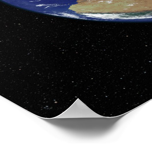 ヨーロッパを中心とした完全に照らされた地球 ポスター (角)