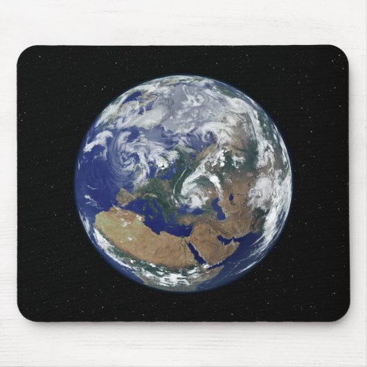 ヨーロッパを中心とした完全に照らされた地球 マウスパッド (正面)