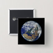 ヨーロッパを中心とした完全に照らされた地球 缶バッジ (正面&裏面)