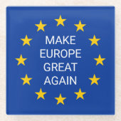 ヨーロッパを再素晴らし度EU国旗の正方形コースターにする ガラスコースター (正面)