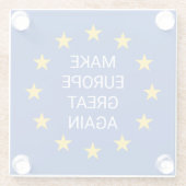 ヨーロッパを再素晴らし度EU国旗の正方形コースターにする ガラスコースター (裏面)