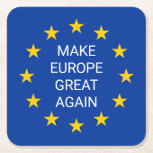 ヨーロッパを素晴らし再びEU国旗の紙コースターにする スクエアペーパーコースター (正面)
