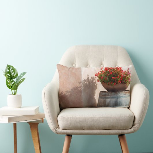 ヨーロッパイタリアトスカーナフラワーポット ランバークッション (椅子)