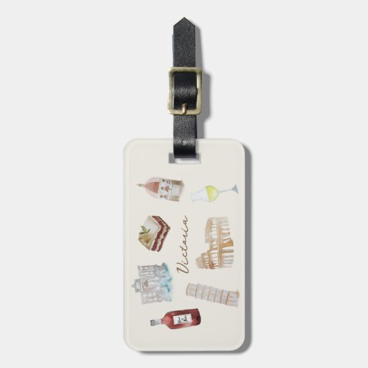 ヨーロッパイタリパーソナライズされたア旅行名荷札 ラゲッジタグ (正面縦)