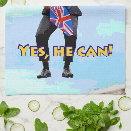 ヨーロッパイメージからのおもしろい写実的なボリスジョンソンBrexit キッチンタオル (折り畳み)