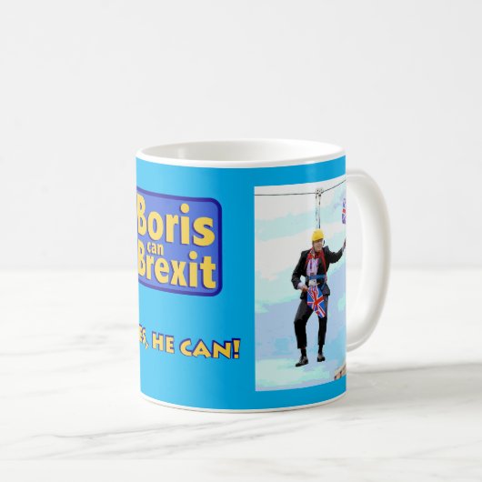 ヨーロッパイメージからのおもしろい写実的なボリスジョンソンBrexit コーヒーマグカップ (正面右)
