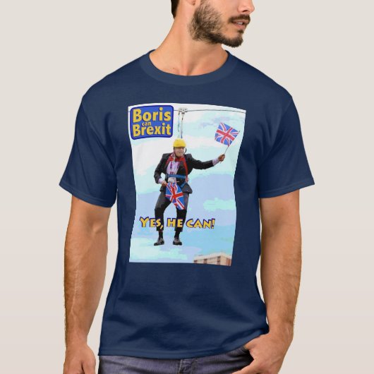 ヨーロッパイメージからのおもしろい写実的なボリスジョンソンBrexit Tシャツ (正面)