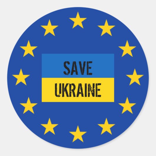 ヨーロッパウクライナラウンドステッカー ラウンドシール (正面)