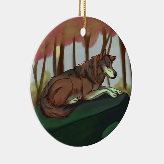 ヨーロッパウルフ セラミックオーナメント (右)
