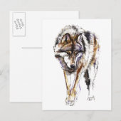 ヨーロッパオオカミ ポストカード (正面/裏面)