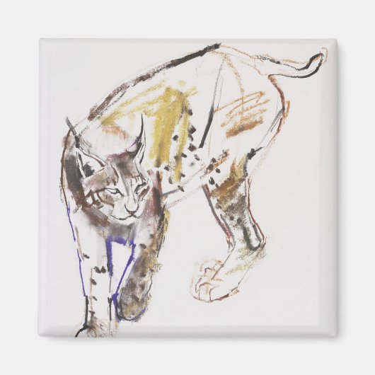 ヨーロッパオオヤマネコ マグネット (正面)