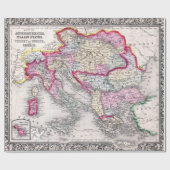 ヨーロッパオーストリアイタリアトルコギリシャのヴィンテージの地図 ラッピングペーパー (フラット)