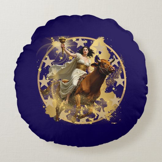 ヨーロッパオーロラ ラウンドクッション (正面)