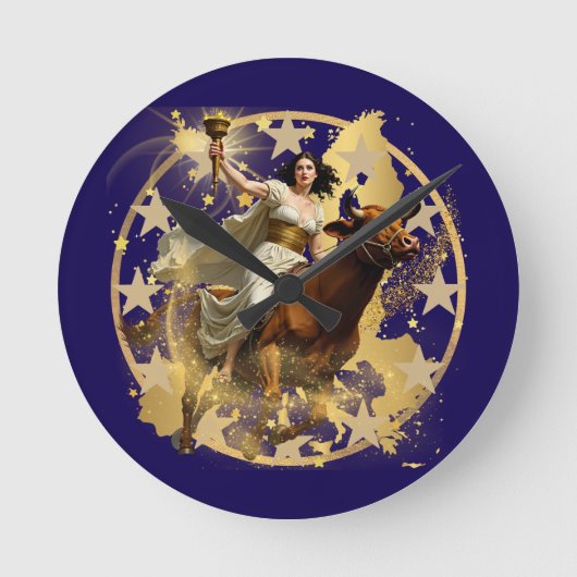 ヨーロッパオーロラ ラウンド壁時計 (正面)