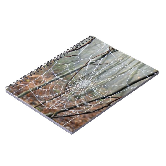 ヨーロッパガーデンスパイダーフォトノートブックのくもの巣 ノートブック (左側)