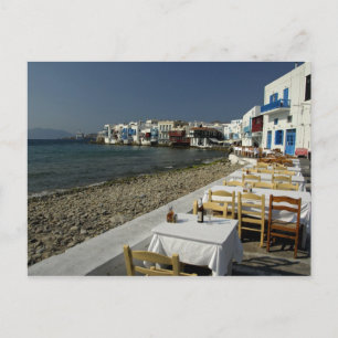 ヨーロッパギリシャミコノス海辺の景色 ポストカード