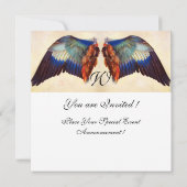 ヨーロッパコマドリの翼の羽根 モノグラム 招待状 (裏面)