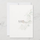 ヨーロッパコマドリ & ヤマザクラ – 編集可能なボタニカル ウェディング 招待状 (裏面)