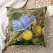 ヨーロッパコモンブルーバタフライ装飾用クッション クッション (ブランケット)