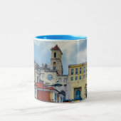 ヨーロッパコーヒーマグ,ポルトガルLisbon写真, ツートーンマグカップ (中央)