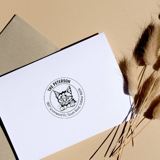 ヨーロッパショートヘアキャット差出人住所 ラバースタンプ